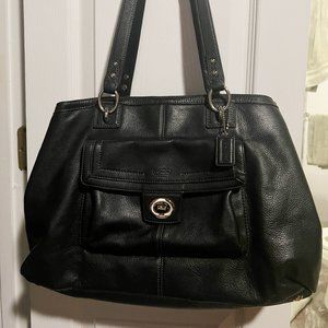 Vintage Coach Black Leather Shoulder Bag  - Penelope